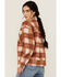Image #4 - Cleo + Wolf Women's Cole Plaid Print Shacket, Brandy Brown, hi-res