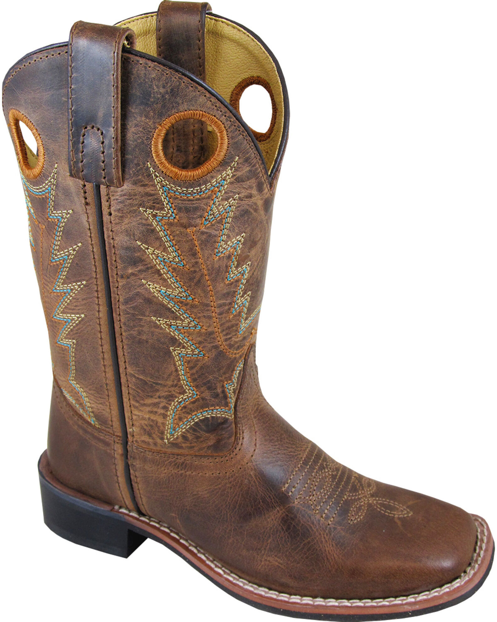 Image #1 - Smoky Mountain Boys' Jesse Western Boots - Square Toe, Brown, hi-res