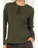 Image #3 - Lucky Brand Workwear Women's Long Sleeve Ribbed Henley Shirt, Olive, hi-res