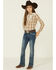 Image #2 - Roper Girls' Plaid Print Fancy Applique Yoke Long Sleeve Pearl Snap Western Shirt, Mustard, hi-res