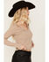 Image #3 - Miss Me Women's Boot Barn Exclusive Solid Long Sleeve Knit Top, Taupe, hi-res