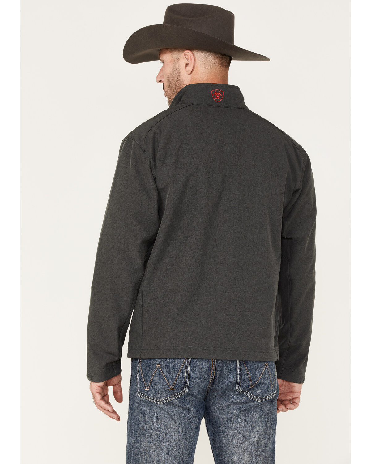Image #4 - Ariat Men's Americana Logo 2.0 Zip-Front Softshell Jacket - Big, Charcoal, hi-res