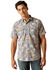 Image #1 - Ariat Men's VentTek Floral Short Sleeve Button-Down Performance Western Shirt , Grey, hi-res
