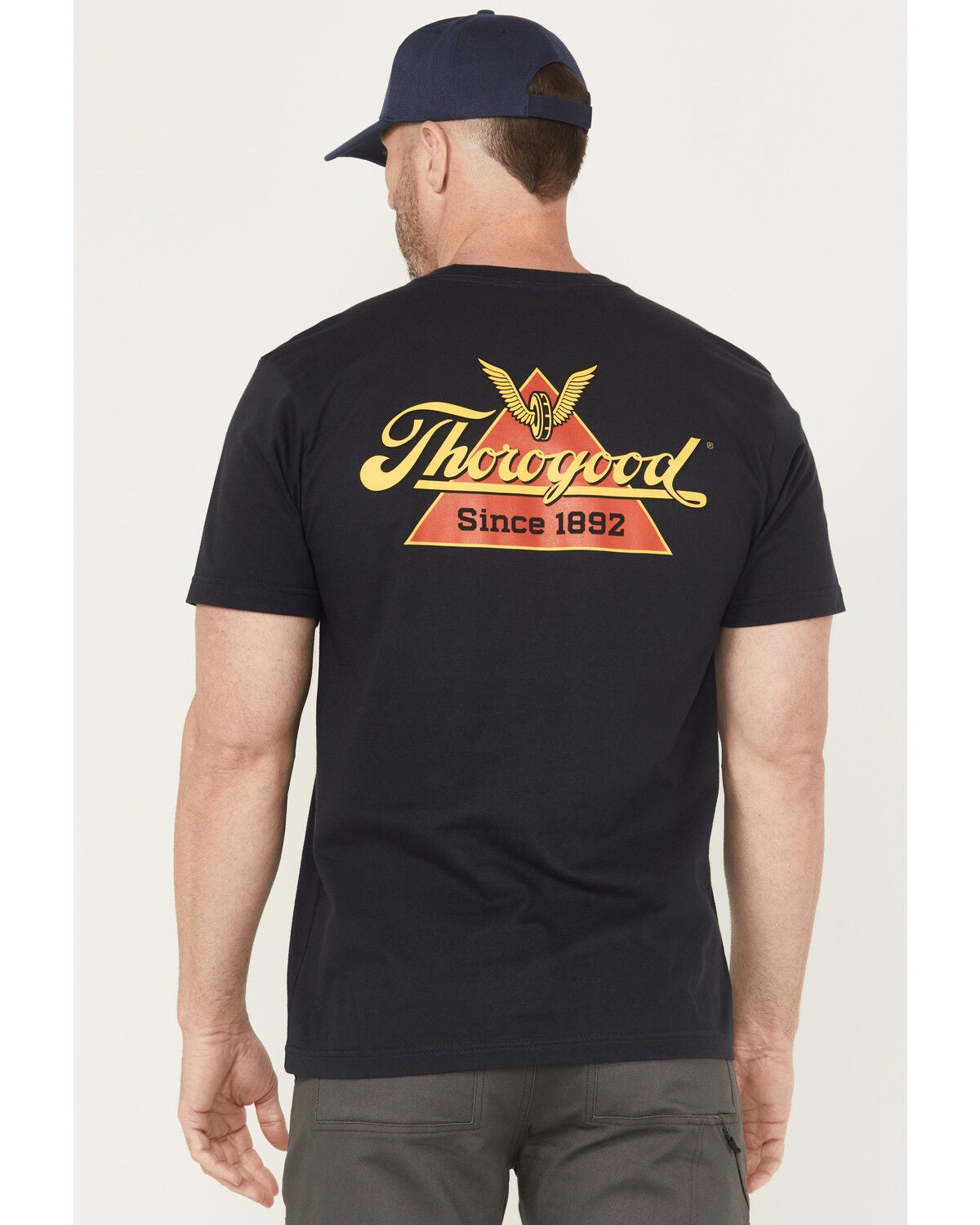 Thorogood Men's Logo Short Sleeve Graphic Work T-Shirt, Dark Blue, hi-res