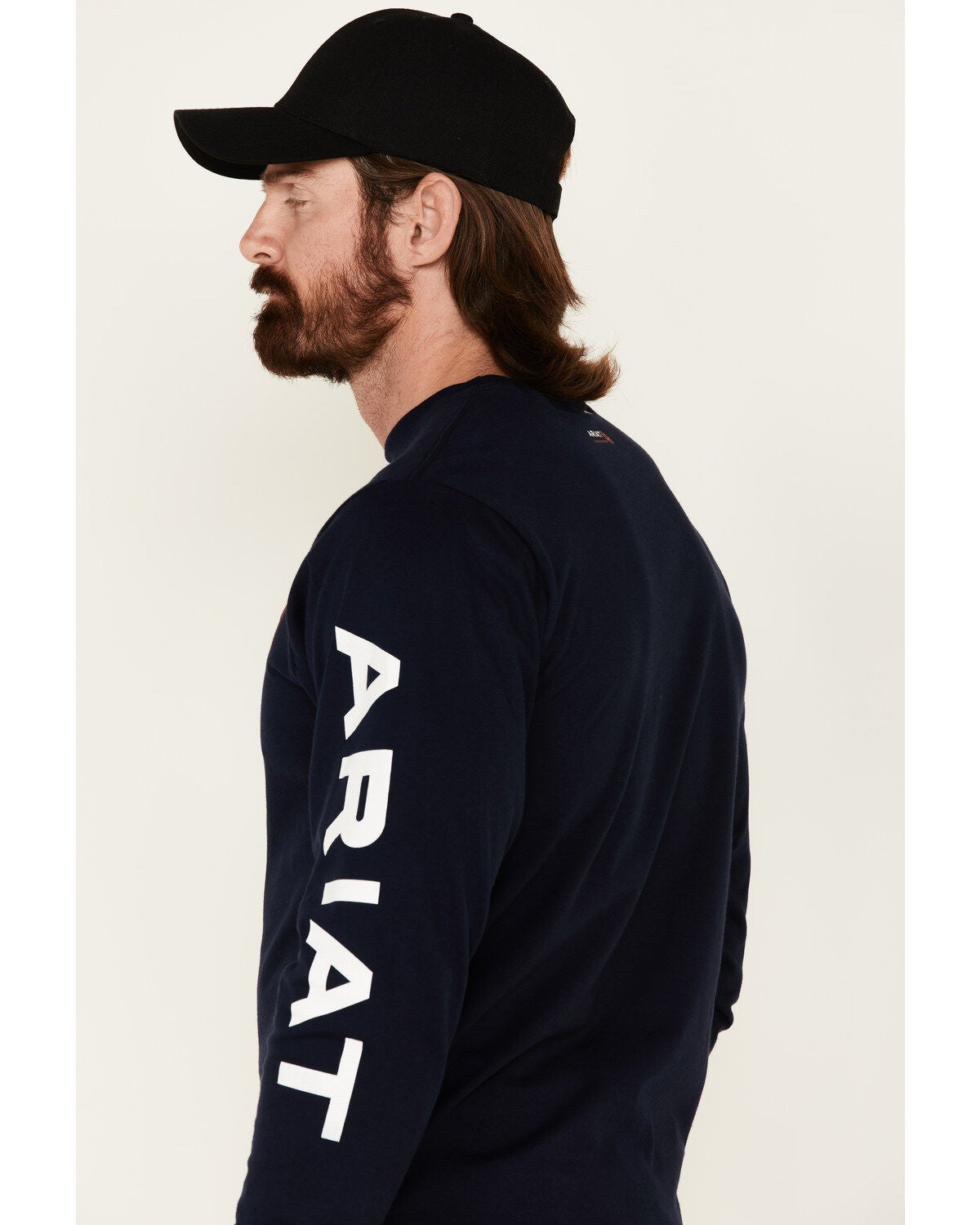 Ariat Men's Navy FR Logo Crew Neck Long 