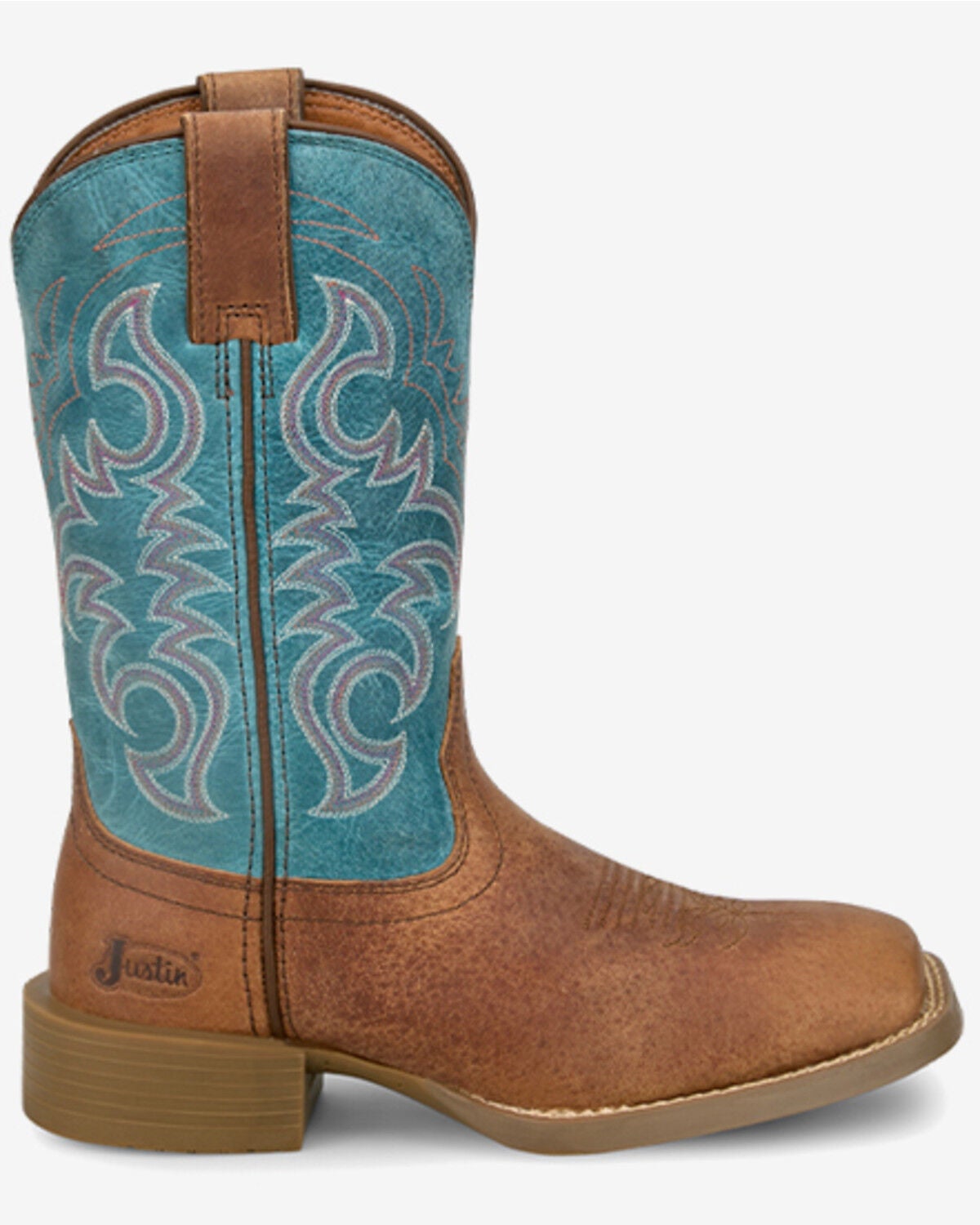 Image #2 - Justin Women's Stampede Della Performance Western Boots - Broad Square Toe, Brown, hi-res