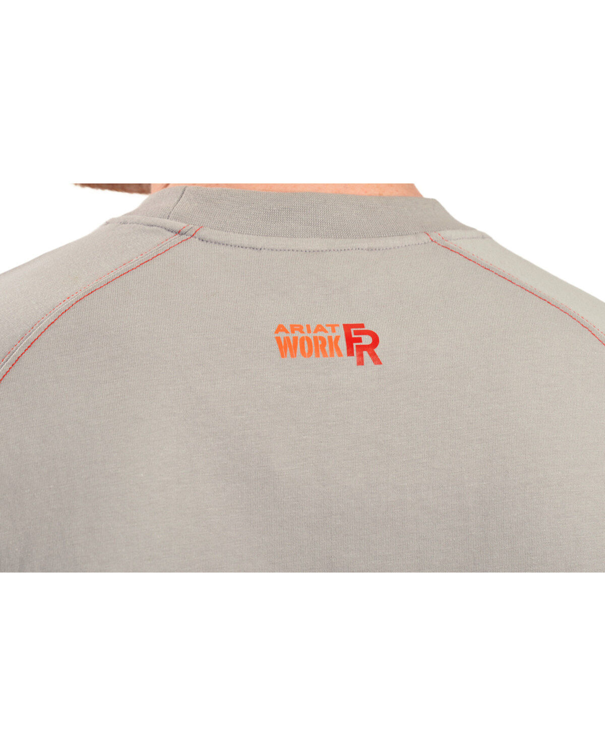 Image #3 - Ariat Men's Knit Fire Resistant Work Crew Long Sleeve, Silver, hi-res
