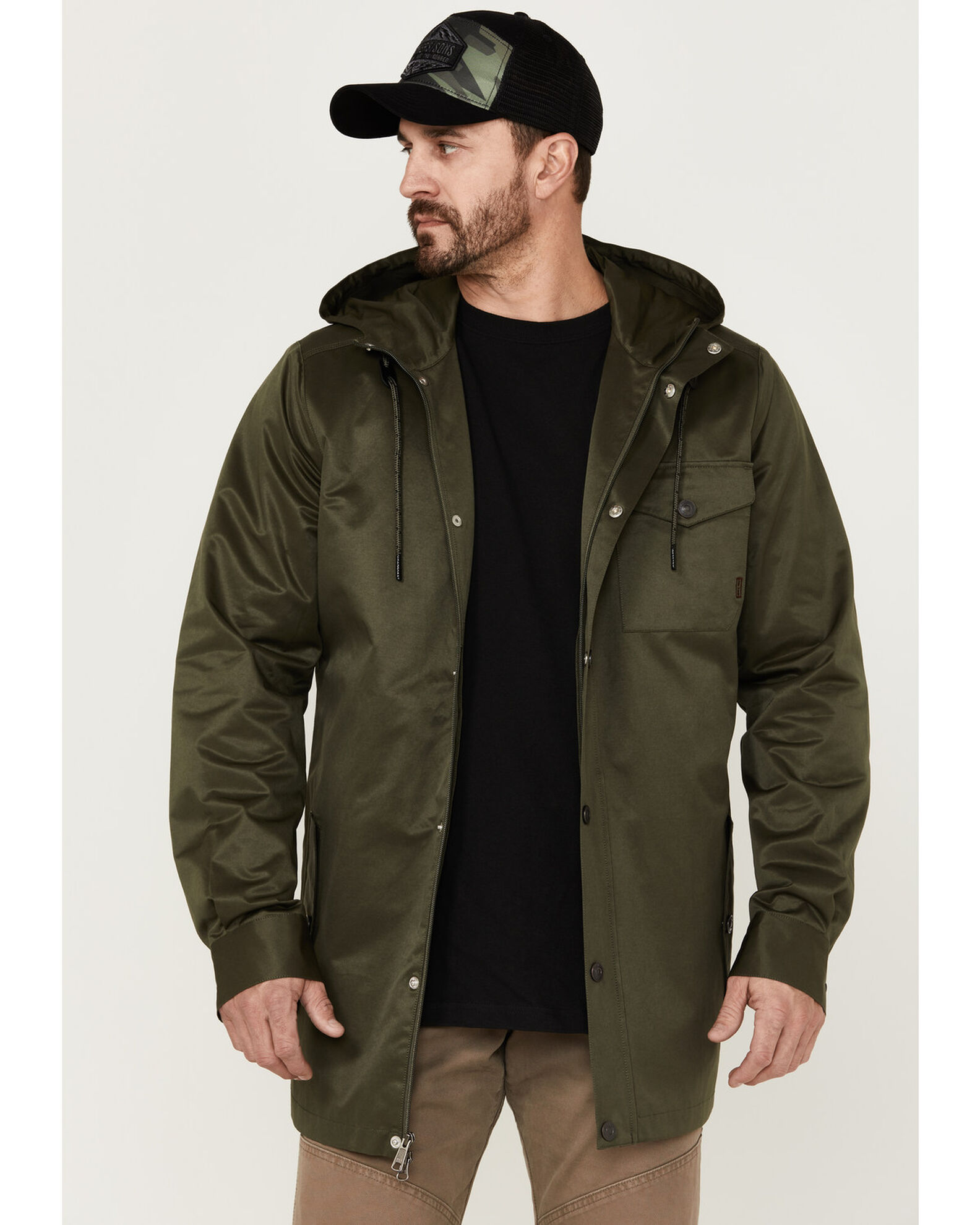 Men s Brothers and Sons Badlands Solid Snap Front CC Parka Jacket