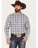 Image #1 - Cody James Men's Tonight Small Plaid Print Button-Down Western Shirt, White, hi-res