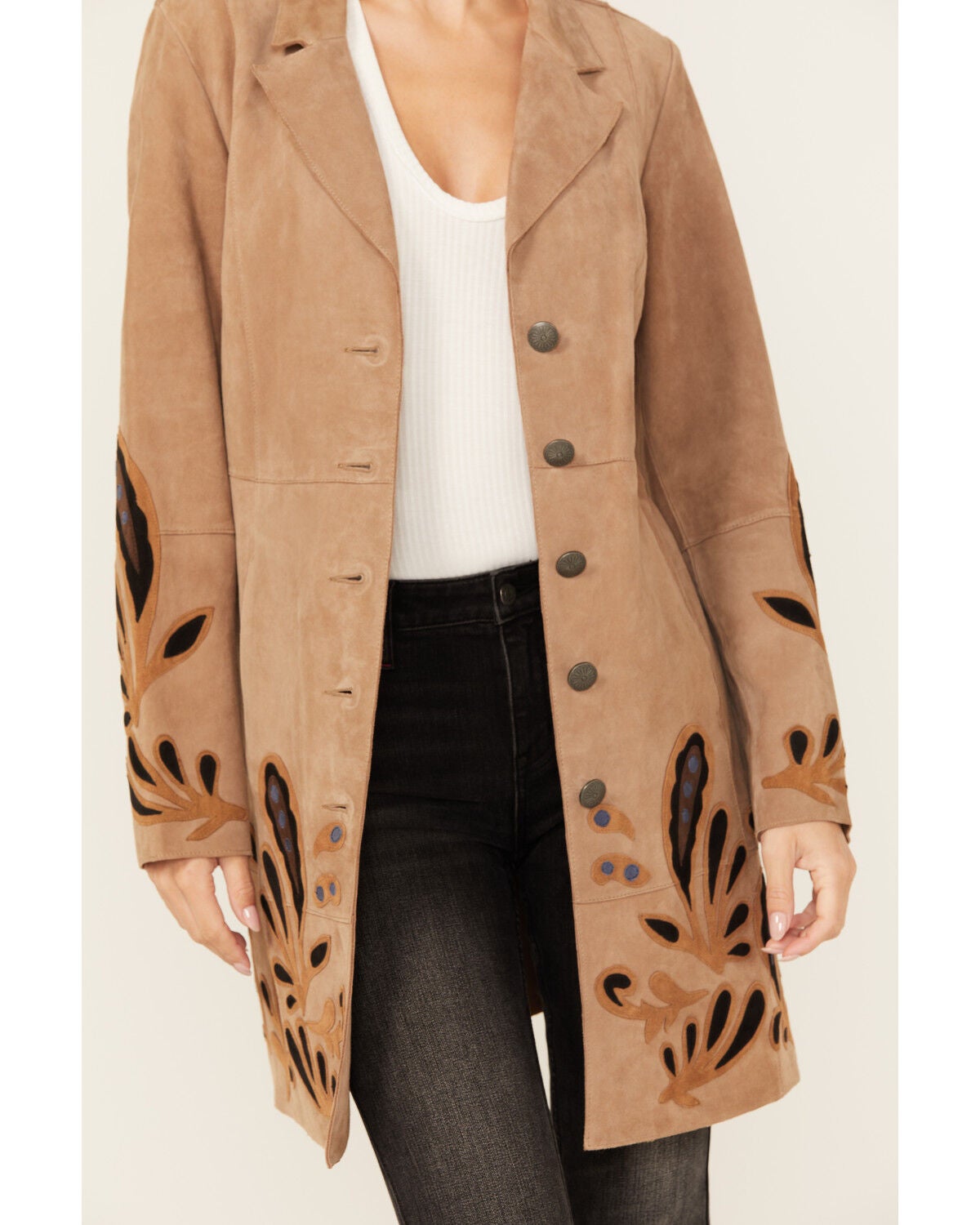 Image #3 - Shyanne Women's Suede Long Button Front Coat, , hi-res