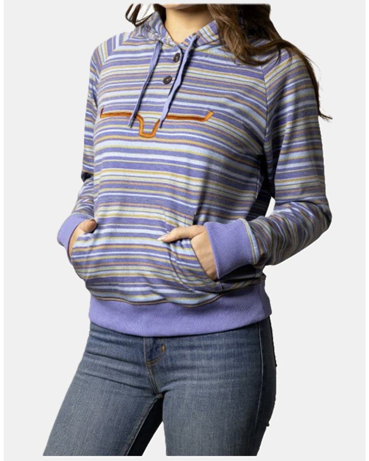 Image #1 - Kimes Ranch Women's Kenzie Logo Hoodie, Blue, hi-res
