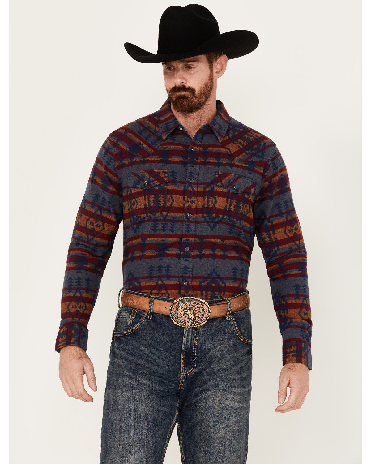 Image #1 - Cody James Men's Fire Water Southwestern Print Long Sleeve Pearl Snap Western Shirt, , hi-res
