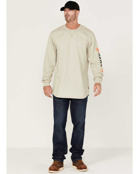 Image #2 - Hawx Men's FR Logo Long Sleeve T-Shirt, Taupe, hi-res