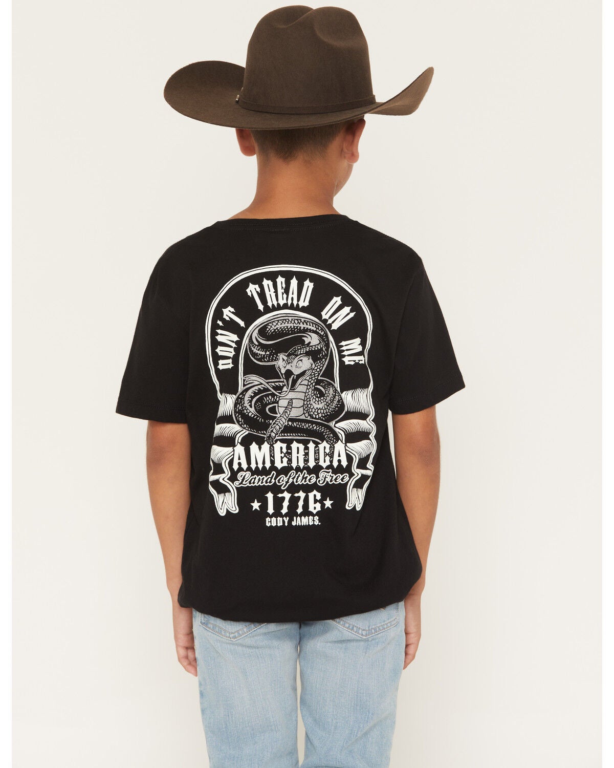 Cody James Boys' Don't Tread On Me Short Sleeve Graphic T-Shirt, Black, hi-res