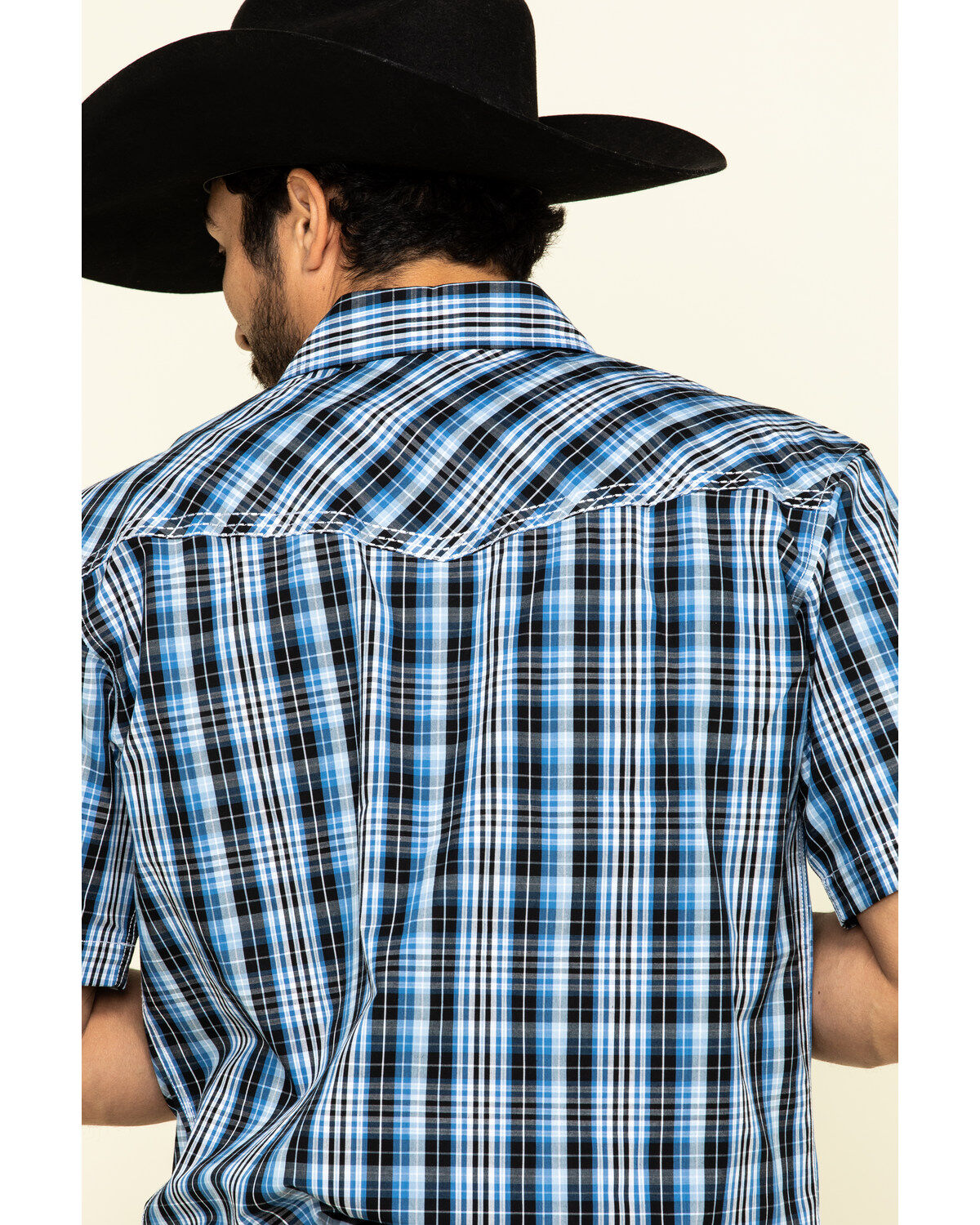 Image #5 - Cowboy Hardware Men's Heeler Plaid Short Sleeve Western Shirt, , hi-res