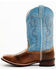 Image #3 - Laredo Women's Darla Embroidered Burnished Leather Western Performance Boots - Broad Square Toe, Light Blue, hi-res