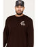 Image #2 - Moonshine Spirit Men's Guitar Floral Print Long Sleeve T-Shirt, Burgundy, hi-res