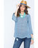Image #6 - Ryan Michael Women's Embroidered Cupra Rayon Top, Navy, hi-res