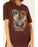 Youth in Revolt Women's Freedom Festival Short Sleeve Graphic Tee, Brown, hi-res