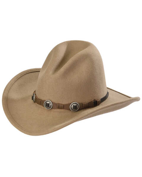 Silverado Men's Gus Crushable Wool Western Hat, Taupe, hi-res
