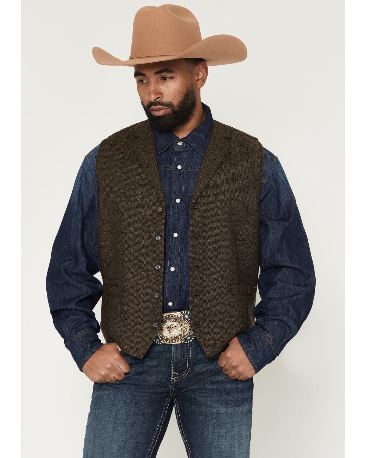 Image #1 - Outback Trading Co Men's Jessie Vest, Dark Brown, hi-res