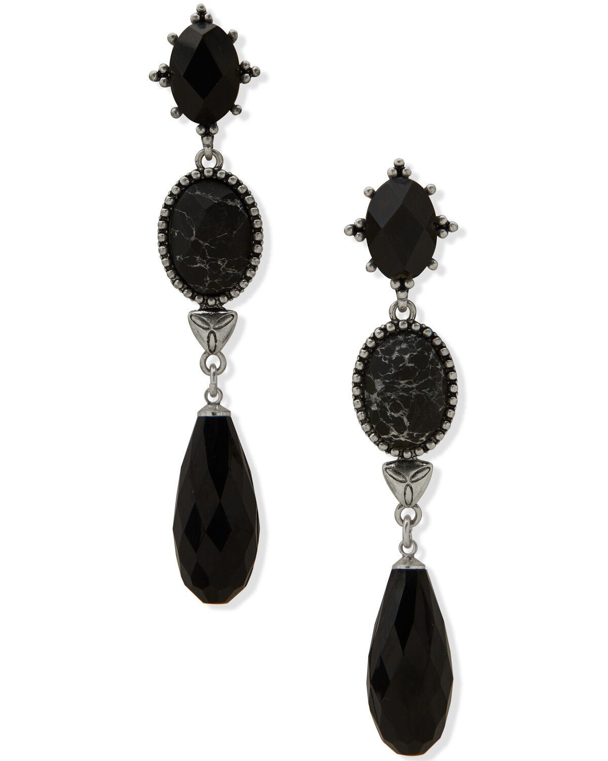 Lainey Wilson Women's Stone Linear Earrings, Black, hi-res