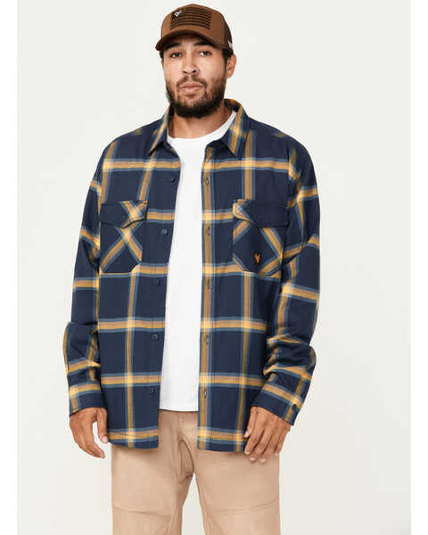 Hawx Men's Thermal Lined Flannel Work Shirt Jacket, Navy, hi-res