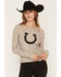 Image #1 - Nikxie Women's Leopard Print Horseshoe Long Sleeve Top, Brown, hi-res