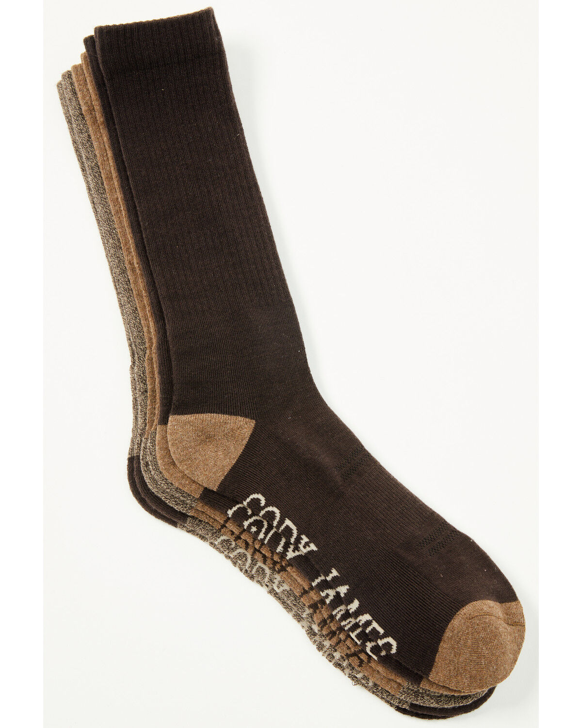 Cody James Men's Basic Over The Calf Socks - 3 Pack, Brown, hi-res