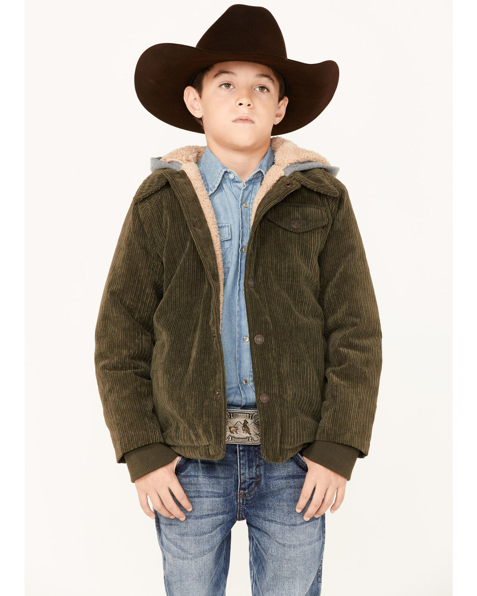 Urban Republic Little Boys Corduroy Sherpa Lined Hooded Jacket