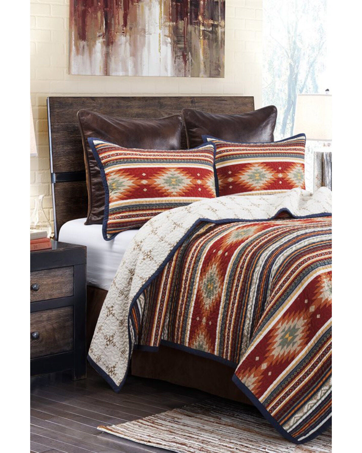 HiEnd Accents Del Sol King Quilt Set - 3 Piece, Multi, hi-res