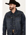 Image #2 - Moonshine Spirit Men's Dark Wash Rigid Old Shine Vintage Denim Jacket , Dark Wash, hi-res