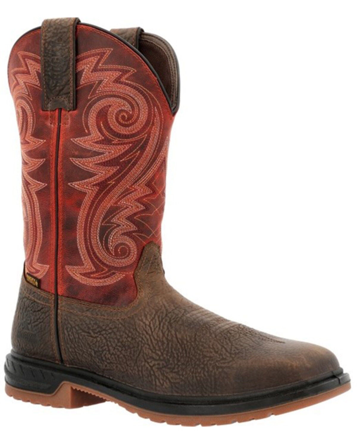 Product Name:  Double H Men's Phantom Rider Roper Pull On Work Boots - Square Toe