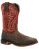 Image #1 - Rocky Men's Worksmart Waterproof Pull On Western Work Boots - Composite Toe, Dark Brown, hi-res