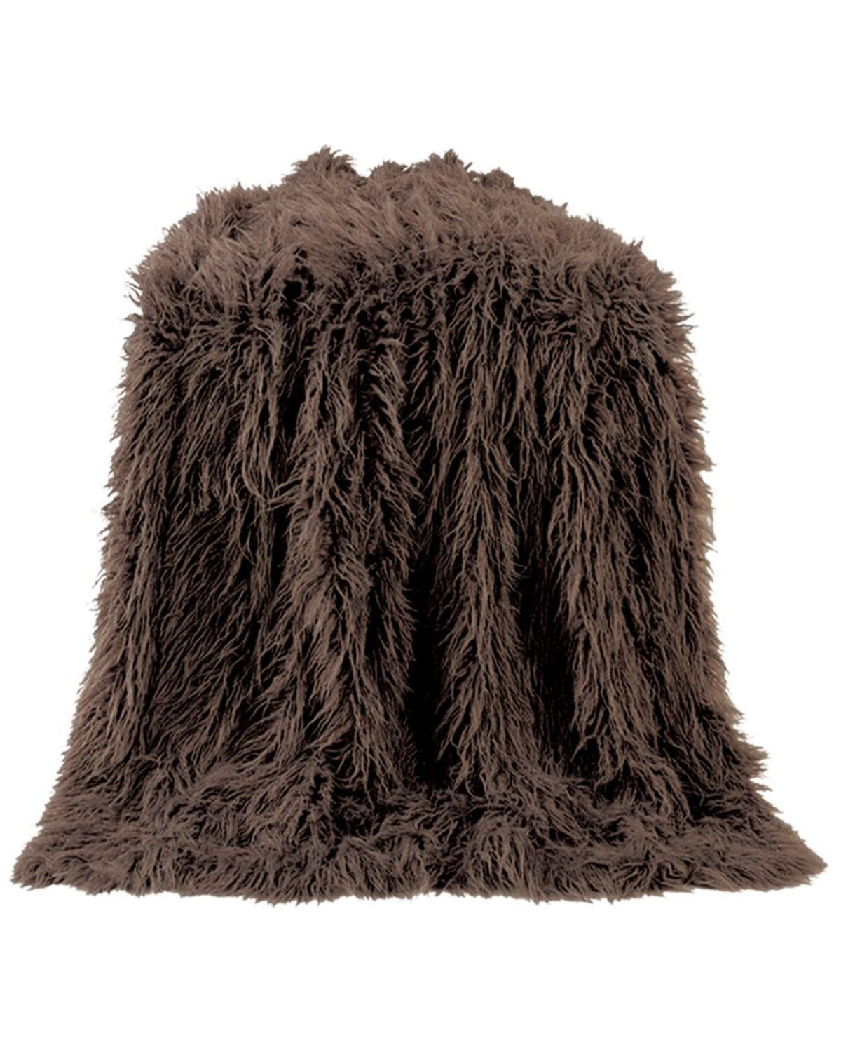 Image #1 - HiEnd Accents Mongolian Faux Fur Throw Blanket, Chocolate, hi-res