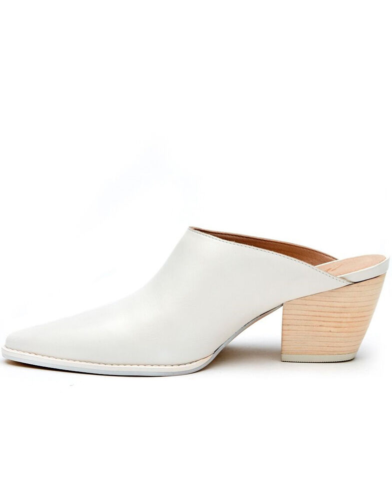 white pointed mule