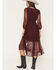 Image #4 - Shyanne Women's Hillside Floral Embroidered Long Sleeve Button-Down Mesh Midi Dress, Brick Red, hi-res