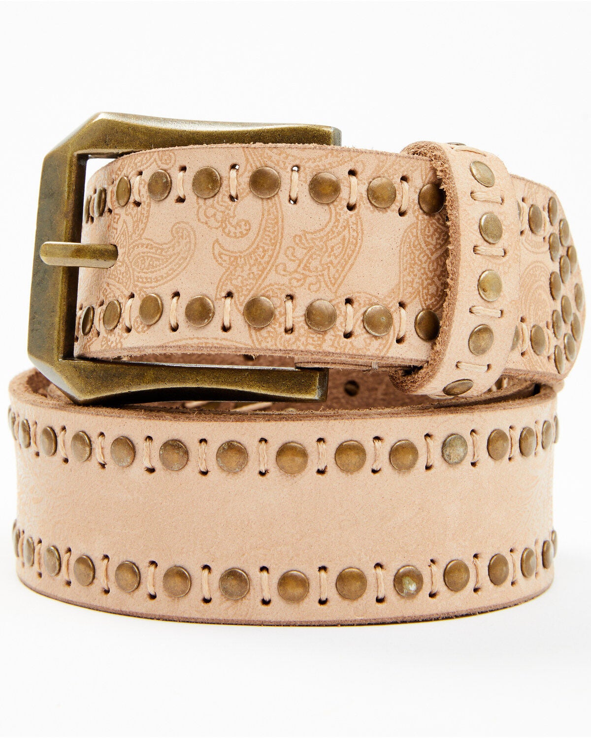 Image #1 - Cleo + Wolf Women's Bronze Studded Belt, Tan, hi-res