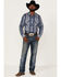 Image #2 - Rock & Roll Denim Men's Vertical Southwestern Stripe Long Sleeve Snap Western Shirt, Blue, hi-res