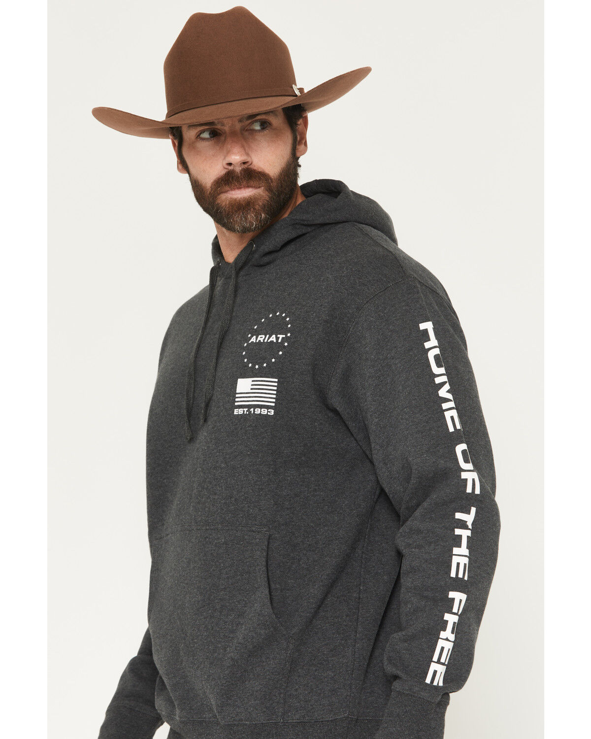 Image #3 - Ariat Men's Sponsor Patriot Hooded Sweatshirt, Black, hi-res