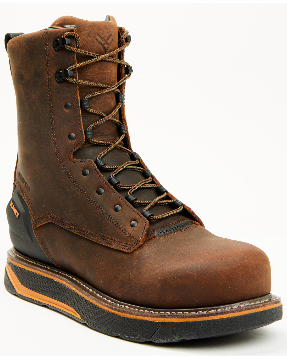 Image #1 - Hawx Men's 8" Airflow Heat Transfer System Paver Work Boots - Composite Toe, Dark Brown, hi-res