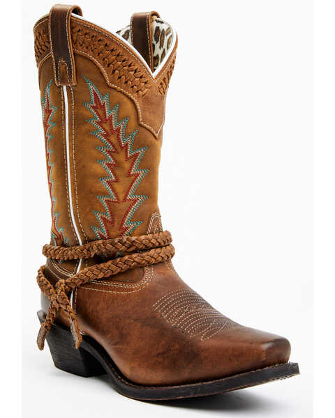 Image #1 - Laredo Women's Knot In Time 11" Western Boots - Square Toe, Tan, hi-res