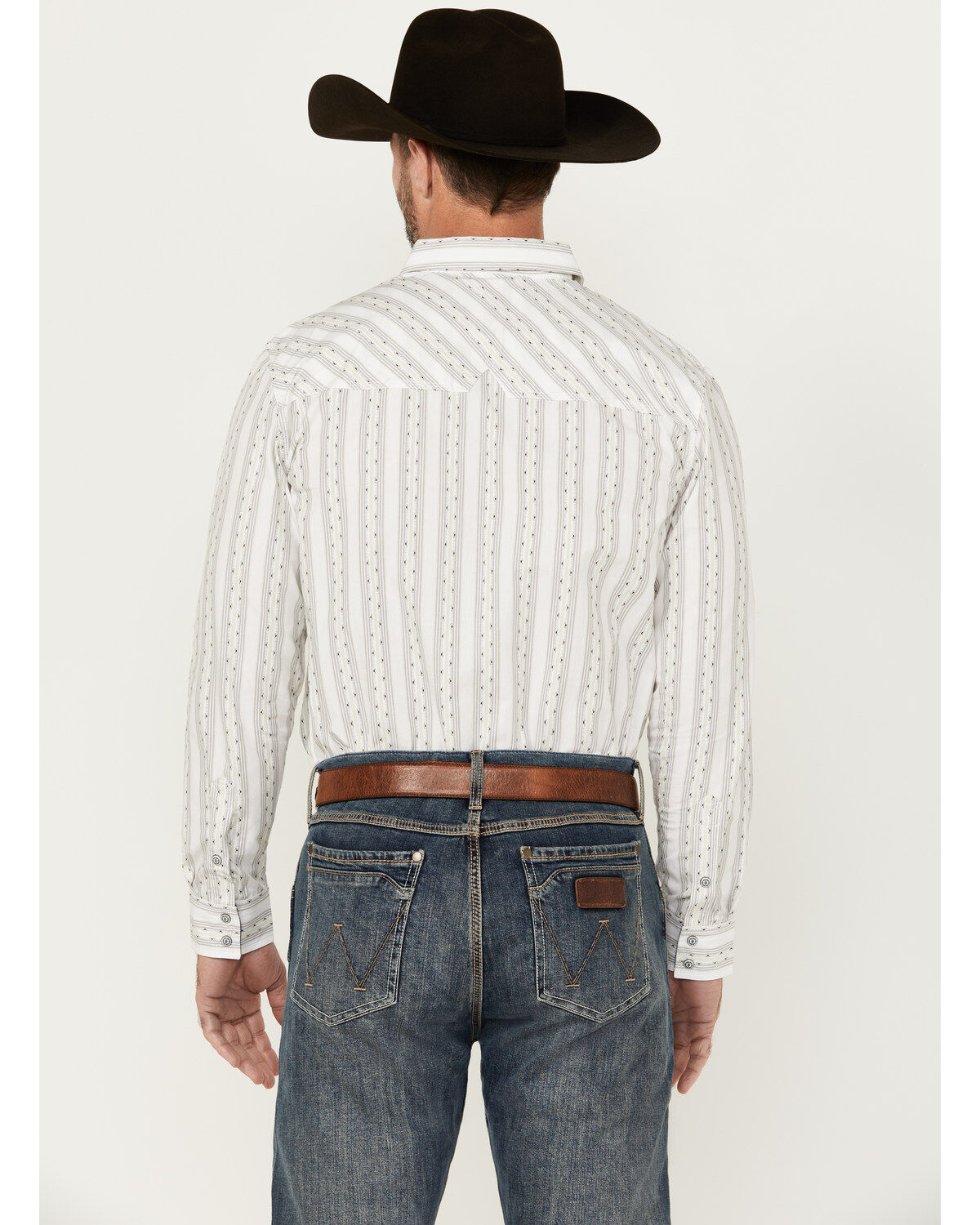 Image #4 - Moonshine Spirit Men's Backcountry Striped Long Sleeve Snap Western Shirt, White, hi-res