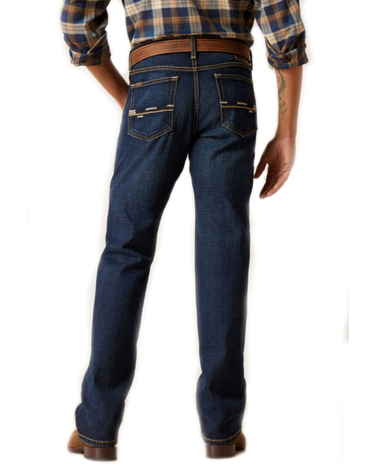 Image #1 - Ariat Men's M8 Reese Dark Wash Modern Slim Stretch Denim Jeans, Dark Wash, hi-res