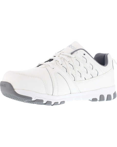 Image #2 - Reebok Men's Leather and MicroWeb Athletic Oxfords - Steel Toe, White, hi-res