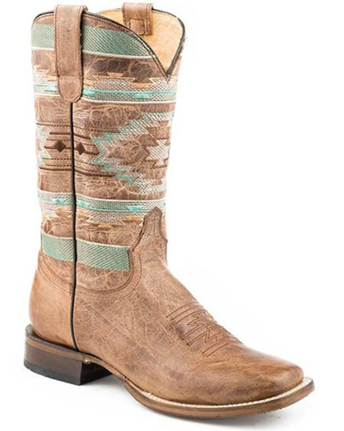 Image #1 - Roper Women's Mesa Western Boots - Broad Square Toe, Brown, hi-res