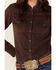 Image #3 - Shyanne Women's Wale Corduroy Long Sleeve Snap Western Shirt, Chocolate, hi-res