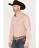Cinch Men's Geo Print Button-Down Long Sleeve Western Shirt, Orange, hi-res