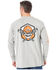 Image #2 - Wrangler FR Men's Wrench Skull Graphic Long Sleeve Work T-Shirt - Big, Heather Grey, hi-res