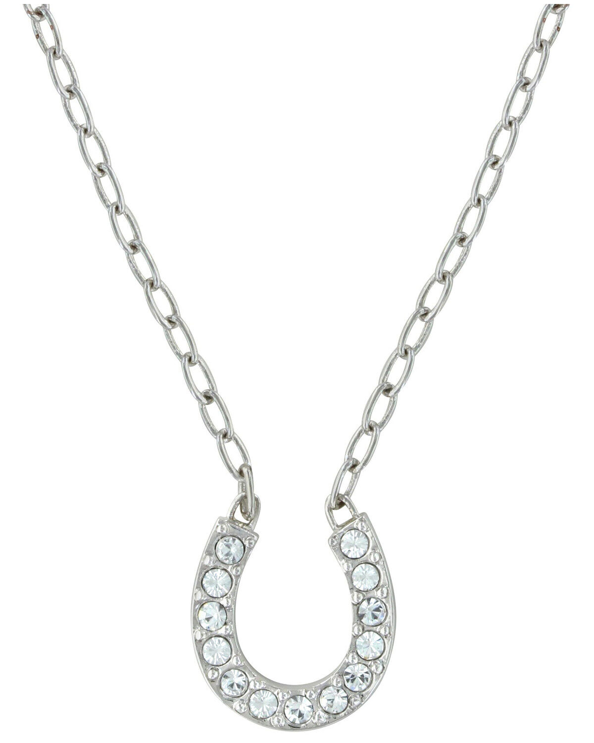 Image #1 - Montana Silversmiths Women's Crystal Clear Lucky Necklace, Silver, hi-res